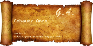 Gebauer Anna névjegykártya